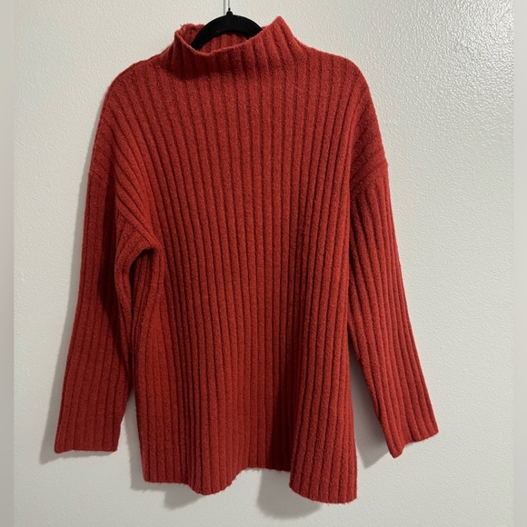 Nordstrom Sweaters - Nordstrom Open Edit oversized textured ribbed sweater burnt orange size small